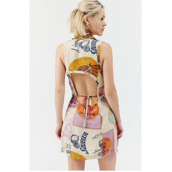 BDG Jasper dress, mermaids, pink/tan, medium, bohemian, coastal, streetwear - Picture 5 of 8